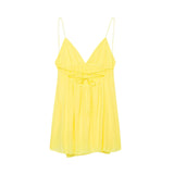 VIREA Lace-Up Backless Cami Dress – V-Neck Summer Flowy Fit