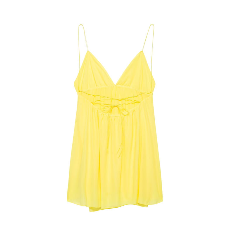 VIREA Lace-Up Backless Cami Dress – V-Neck Summer Flowy Fit
