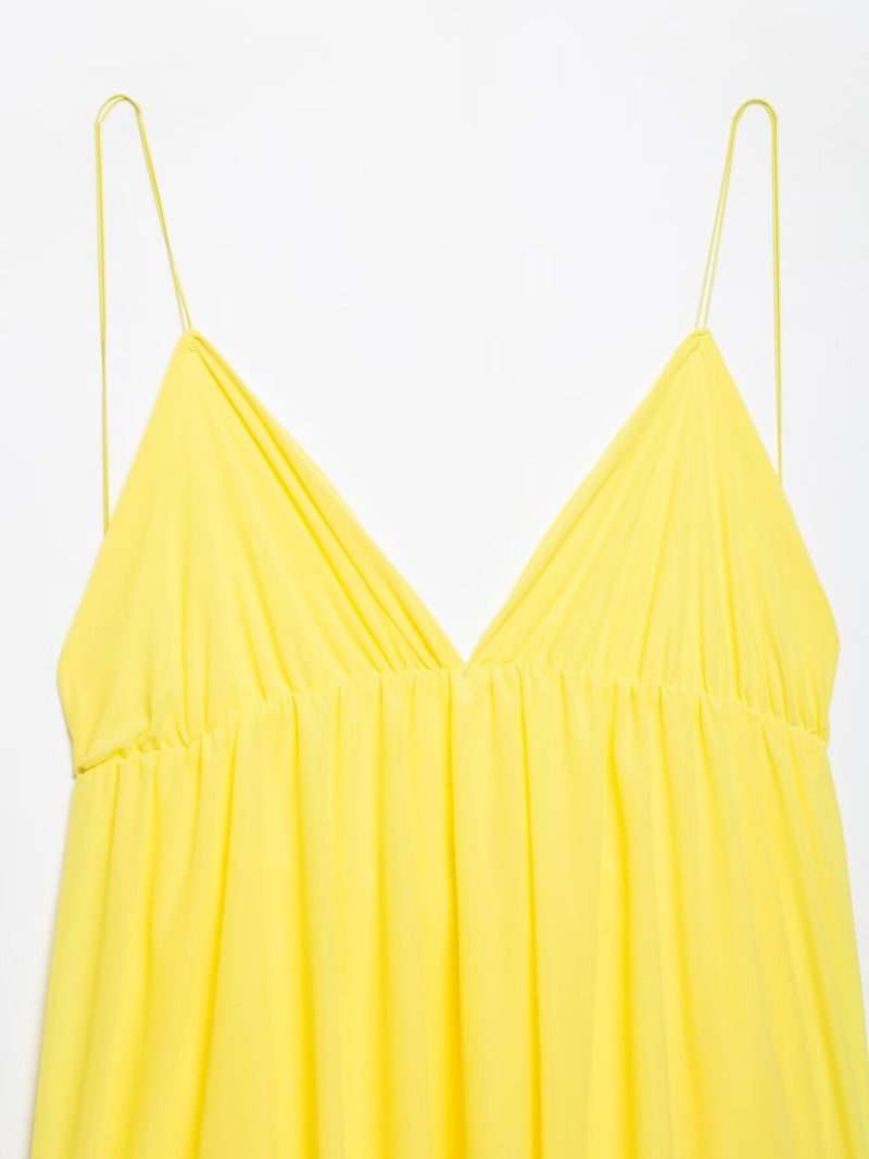 VIREA Lace-Up Backless Cami Dress – V-Neck Summer Flowy Fit