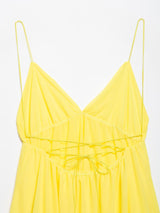 VIREA Lace-Up Backless Cami Dress – V-Neck Summer Flowy Fit