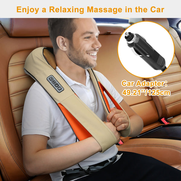 1Pc Neck Shoulder Massager Electric Back Massage Cape With Heat Deep Tissue 3D Kneading Massage Neck Waist Shiatsu Massager Pillow For Muscles Pain Relief Relax In Car Office And Home