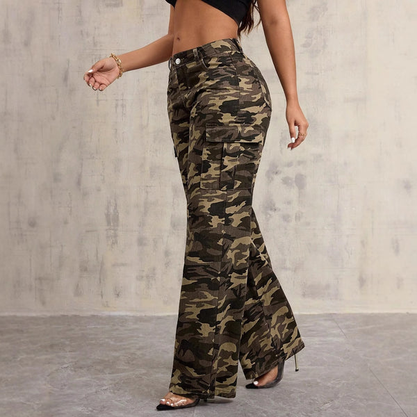 Side view showing relaxed fit and camo design